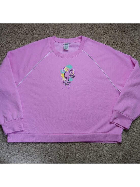 Barbie Tops - READ Barbie Sweatshirt Womens XXL Pink Malibu Graphic Crewneck Pullover Casual